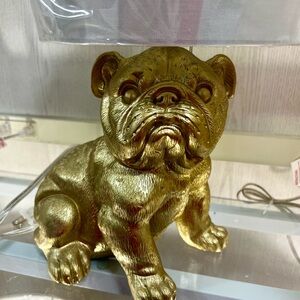 Novagratz NWT Brushed Gold Bulldog puppy size table Lamp